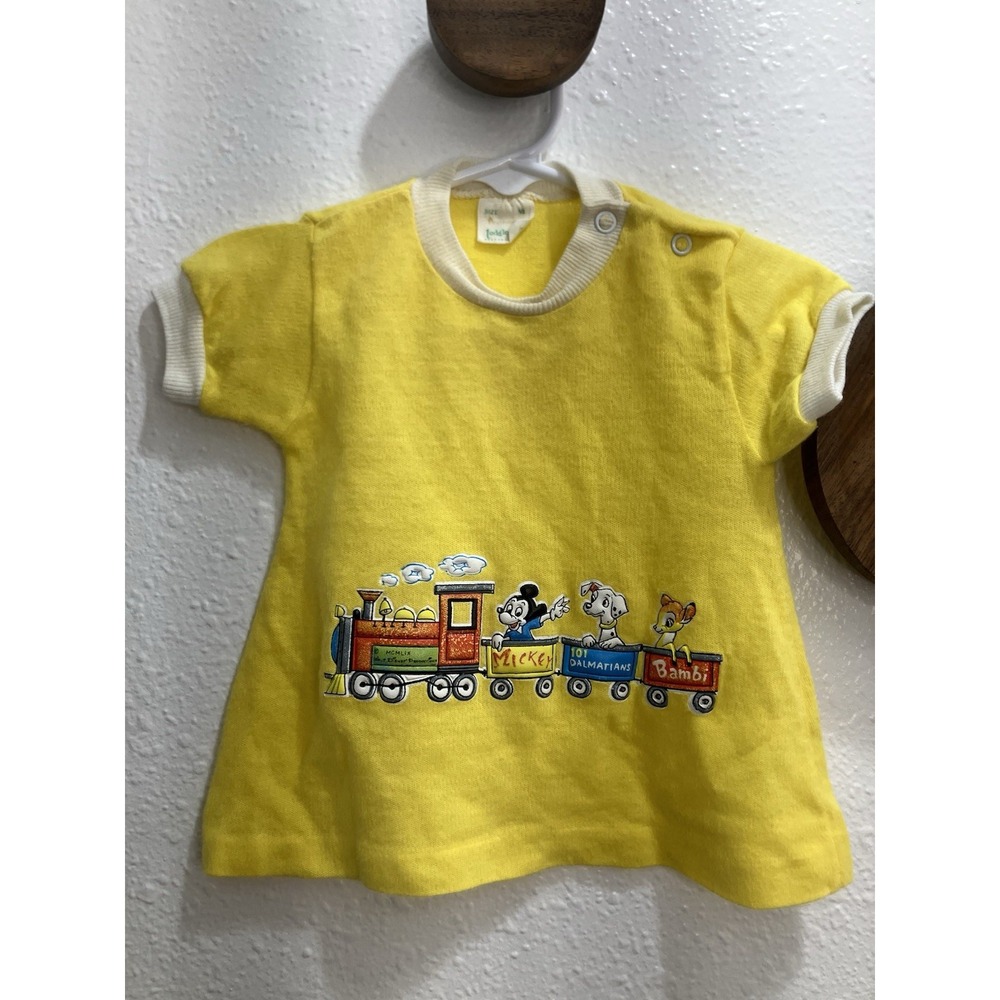 VTG Walt Disney Production Toddle Time JCPenney Mickey & Friends Yellow Shirt‎